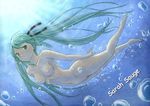  acrylic_paint_(medium) aqua_eyes aqua_hair bad_id bad_pixiv_id banned_artist barefoot breasts bubble collarbone freediving hatsune_miku legs long_hair medium_breasts nude sarah_sauge skinny_dipping solo swimming traditional_media twintails underwater very_long_hair vocaloid water 
