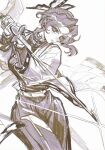  1girl belt black_pants black_shirt breasts butterfly_hair_ornament buttons closed_mouth cowboy_shot demon_slayer_uniform eyelashes floating_clothes floating_hair hair_ornament hands_up haori highres holding holding_sword holding_weapon japanese_clothes katana kimetsu_no_yaiba kochou_shinobu large_breasts lips long_sleeves looking_at_viewer megumi_eho pale_skin pants purple_eyes purple_hair shirt short_hair sidelocks simple_background solo standing sword wavy_hair weapon white_background white_belt white_haori wide_sleeves 