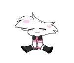 4_arms :3 angel_dust arachnid arthropod bow_tie chibi clothed clothing demon enaic31 hazbin_hotel hellaverse male multi_arm multi_limb simple_background solo spider white_background