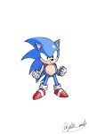  1990s_(style) 1boy absurdres animal_ears animal_nose artist_name black_eyes blue_fur body_fur clenched_hands closed_mouth full_body furry furry_male gloves highres jat0_art looking_at_viewer male_focus retro_artstyle shoes simple_background socks solo sonic_(series) sonic_the_hedgehog spiked_hair standing tail twitter_username white_background white_gloves white_socks 