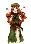  :d belt blood bow braid chinese_clothes closed_eyes fang green_skirt green_vest guro hat heart hong_meiling intestines kitayuki_kajika long_hair long_skirt open_mouth red_hair scarf side_slit skirt skirt_set smile solo toggles touhou twin_braids vest 