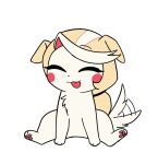 alternate_species canid canine canis charlie_morningstar clothed clothing domestic_dog enaic31 eyes_closed female feral feral_with_hair feralized furrification hair hazbin_hotel hellaverse mammal pawpads solo tail tail_motion tailwag