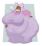 2026 absurd_res anthro belly big_belly big_butt black_nose blush bodily_fluids brown_body brown_fur burping butt canid canine clothed clothing disney fat_arms female flying_sweatdrops fox fur hand_on_belly hi_res inazuma_kat jewelry maid_marian mammal motion_lines navel_outline necklace nipple_outline obese obese_anthro obese_female overweight overweight_anthro overweight_female red_fox robin_hood_(disney) simple_background solo sweat sweatdrop torn_clothing true_fox