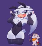 2023 absurd_res anthro armwear blush breasts bunny_costume clothing costume duo elbow_gloves eulipotyphlan fake_ears fake_rabbit_ears female fluffy fluffy_chest gloves handwear hedgehog hi_res legwear male mammal mink mustelid musteline sega silver_the_hedgehog silveroppai sonic_the_hedgehog_(series) thigh_highs true_musteline venice_the_mink