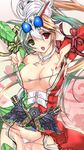  bad_id bad_pixiv_id belt breasts bridal_gauntlets cleavage genderswap genderswap_(mtf) green_eyes green_hair green_nails heterochromia jewelry kamen_rider kamen_rider_accel kamen_rider_double kamen_rider_w large_breasts multicolored_hair nail_polish necklace open_mouth panties red_eyes red_hair red_nails ribbon rider-tan shisaki_tayu solo underwear white_hair 