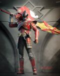  1boy 3d arm_guards armor belt bodysuit boots gloves helmet holding holding_sword holding_weapon huge_weapon male_focus mega_mode_(power_rangers) over_shoulder power_rangers power_rangers_samurai red_bodysuit red_helmet red_samurai_ranger samurai_sentai_shinkenger shinken_red super_sentai sword sword_over_shoulder tokujay tokusatsu twitter_username weapon weapon_over_shoulder 