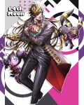 1boy absurdres aimono_jyushi belt black_belt black_coat black_pants blonde_streaks clothed_pokemon coat commentary_request cropped_legs crossover gothorita hair_over_one_eye highres hypnosis_mic lechonk long_hair long_sleeves looking_at_viewer male_focus mtkg_05 multicolored_hair open_mouth pants pokemon pokemon_(creature) streaked_hair umbreon very_long_hair 