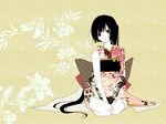  bad_id bad_pixiv_id black_hair head_tilt japanese_clothes kimono long_hair nagone_mako ponytail pug_(pixiv) solo utau 