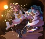 2026 abandoned adventure adventurer anthro belly belly_expansion belly_inflation belly_on_ground belly_overhang big_belly big_moobs blob_body blobified blue_body blue_fur blue_slime cavern darkness detailed detailed_armor detailed_background digital_media_(artwork) dragon dungeon duo escape escaping expansion extreme_size_difference fat_rolls feeding force_feeding forced fur grey_body grey_fur growing hair hi_res horn huge_belly hybrid immobile immobilization in_mouth inflation knight knight_armor light looking_back male male/male melee_weapon moobs morbidly_obese morbidly_obese_male muffin_top mythological_creature mythological_scalie mythology narrowed_eyes nude obese obese_male open_mouth orange_hair overstuffed overweight overweight_male running ryushi scalie scared shaded size_difference slightly_chubby slightly_chubby_male slime_inflation story stretch_marks stuck sushinoms sword sword_on_ground trapped warrior weapon weight_difference weight_gain windragon yellow_(sushinoms) yellow_horn