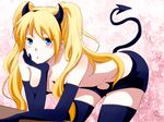  blonde_hair blue_eyes demon_tail genderswap genderswap_(mtf) horns long_hair md5_mismatch moriko_(spica) naruko naruto naruto_(series) solo tail thighhighs 