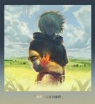  blonde_hair blood cloud cloudy_sky grass mead_rabbitfoot meadow outdoors short_hair sky tears thorfinn tree viking vinland_saga 