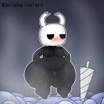  1:1 2022 anthro axoarts balls belly biped black_body blush flaccid foreskin front_view genitals grey_background hands_on_hips hollow_knight huge_thighs male melee_weapon moobs mouthless nail_(weapon) narrowed_eyes navel nude penis protagonist_(hollow_knight) short_stack simple_background small_penis solo standing team_cherry thick_thighs unretracted_foreskin vessel_(species) video_games weapon wide_hips 