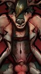  animal_genitalia anthro anxiouslynx cade cervid clothed clothing first_person_view genitals harness hi_res imminent_sex jockstrap knot male mammal navel open_clothing open_shirt open_topwear sheath shirt solo topwear underwear 