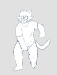  anthro barefoot bottomless clothed clothing embarrassed feet felid feline hi_res hiding_erection male mammal mrjosh47 pantsless shirt shirt_only solo topwear topwear_only vita 