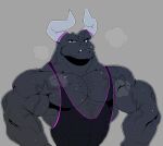  abs absurd_res anthro biceps black_eyes bodily_fluids clothing dragaux dragon dumbandgreen hi_res horn looking_at_viewer male muscular muscular_anthro muscular_male nintendo nipples pecs reptile ring_fit_adventure scalie shirt solo sweat tank_top teeth topwear vein video_games 