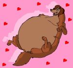  &lt;3 2009 all_dogs_go_to_heaven belly big_belly brown_body brown_fur canid canine canis domestic_dog don_bluth female feral fur hair happy hectorthewolf lying mammal morbidly_obese morbidly_obese_female morbidly_obese_feral nude obese obese_female obese_feral on_back open_mouth overweight overweight_female overweight_feral paws sasha_la_fleur smile solo tail_between_legs 