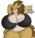  anthro big_breasts bra breasts claws cleavage clothed clothing female food generation_1_pokemon hi_res looking_at_viewer madnevil nintendo pancake panties pokemon pokemon_(species) sandpancake sandslash simple_background skimpy solo thick_thighs underwear video_games white_background 