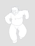  absurd_res anthro arm_tuft armpit_hair armpit_tuft belly big_arms body_hair bottomwear breasts brian_(echo) bulge bulky chest_tuft clothing dancing drug_addict elbow_tuft happy hi_res male mammal mrjosh47 muscular_arms notched_ear pants pants_only sharp_teeth shirtless shirtless_male smile solo teeth teeth_showing tuft ursid 