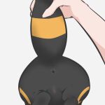  absurd_res anus black_body butt disembodied_hand duo eeveelution female feral generation_2_pokemon genitals hi_res nintendo pokemon pokemon_(species) pussy qna simple_background tail_grab umbreon video_games white_background 