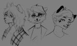  anthro canid canine canis eyewear felid glasses grey_background group k0d4s lake_(dawn_chorus) lion male male/male mammal mikko_(dawn_chorus) pantherine simple_background smile smiling_at_viewer tiger torulf_(dawn_chorus) trio wolf 