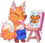  &lt;3 animal_crossing anthro apron apron_only biped blue_clothing blue_eyes brown_feet brown_nose canid canine clothing colored colored_line_art countershading crazy_redd fox fur fur_tuft hi_res inner_ear_fluff male male/male mammal mostly_nude nintendo orange_body orange_fur paint painting pink_inner_ear shaded simple_background solo tan_body tan_countershading tan_ear_tips tan_inner_ear_fluff tan_tail_tip tom_nook_(animal_crossing) tuft tufted_fur veesketch video_games white_background 