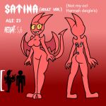  aged_up demon female hallowsjojo2000 happy horn model_sheet nude_female pink_body pink_skin satina satina_wants_a_glass_of_water smile smiling_at_viewer solo spade_tail wings yellow_sclera 