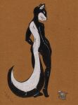  anthro domestic_cat felid feline felis female hi_res lionclaw1 mammal nude solo tanned_paper traditional_media_(artwork) 