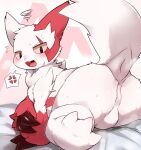 absurd_res angry anthro blush butt featureless_crotch generation_3_pokemon hi_res kyameta looking_at_viewer male nintendo open_mouth pokemon pokemon_(species) raised_tail solo video_games white_body zangoose 