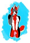  anthro belly canid canine canis felid feline female genitals gynomorph hi_res hybrid intersex jett_(neon_lion) lynx mammal muscular muscular_female neon_lion penis pubes short_mane short_tail solo trans_(lore) trans_woman_(lore) vein veiny_penis white_belly wolf 