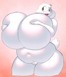  angstrom anthro belly big_belly big_breasts blush boss_monster bovid breasts caprine covering covering_breasts eyewear female genitals glasses goat hi_res horn huge_breasts hyper hyper_breasts mammal navel open_mouth overweight overweight_anthro overweight_female pussy red_eyes solo thick_thighs toriel undertale undertale_(series) video_games white_body 