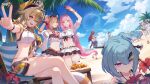  4boys 6+girls :d ahoge animal_ears aponia_(honkai_impact) ball bangs bare_shoulders beach beach_chair beach_umbrella beachball bikini bikini_skirt black_hair blue_eyes blue_sky breasts brown_hair cat_ears cat_girl cat_tail cleavage closed_mouth cloud cloudy_sky crossed_arms dress eden_(honkai_impact) elf elysia_(honkai_impact) elysia_(miss_pink_elf) eyewear_on_head flip-flops flower food fox_ears frilled_bikini frills fu_hua fu_hua_(shadow_knight) full_body gloves green_hair grey_eyes griseo hair_ornament hairclip hat headband highres holding holding_ball holding_beachball holding_food holding_ice_cream holding_phone holding_surfboard honkai_(series) honkai_impact_3rd horns kalpas_(honkai_impact) kevin_kaslana kosma long_hair looking_at_viewer mask medium_hair mobius_(daughter_of_corals)_(honkai_impact) mobius_(honkai_impact) multiple_boys multiple_girls navel official_art open_mouth outdoors palm_tree pardofelis_(honkai_impact) phone pink_hair pirate_hat pointy_ears ponytail purple_eyes red_flower sakura_(honkai_impact) sand sandals selfie shadow shirt short_hair single_glove sitting sky smile standing strapless strapless_dress su_(honkai_impact) sun_hat sundress sunglasses surfboard swimsuit tail tree twintails umbrella v vill-v white_dress white_gloves white_hair white_headwear white_shirt yae_sakura yae_sakura_(goushinnso_memento) 