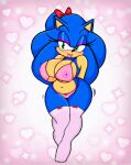  anthro bimbofication bimbofied bra clothing crossgender curvy_figure feminine_pose feminization hi_res legwear lingerie panties sega sonic_the_hedgehog sonic_the_hedgehog_(series) stockings translucent underwear voluptuous 