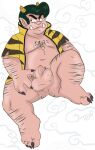  2020 balls belly biped erection genitals hi_res horn horned_humanoid humanoid lum&#039;s_father male mature_male navel overweight overweight_male penis sitting small_penis solo tbid urusei_yatsura 