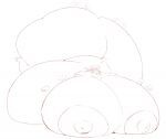  anthro belly big_belly big_breasts big_butt breasts butt claws female gigantamax_pokemon gigantamax_sandslash huge_breasts huge_butt hyper hyper_belly hyper_breasts hyper_butt hyper_nipples monochrome nintendo nipples pokemon pokemon_(species) saintdraconis sandpancake sketch solo video_games 