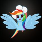 2020 absurd_res blue_body cutie_mark divifilly equid equine female feral friendship_is_magic happy hasbro hi_res icon looking_at_viewer mammal mane multicolored_mane my_little_pony outstretched_arms pegasus rainbow_dash_(mlp) rainbow_mane smile smiling_at_viewer solo wings 