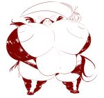  anthro ashley_(sandslash) belly big_belly big_breasts breasts clothing eeveelution female generation_4_pokemon glaceon huge_breasts huge_nipples hyper hyper_breasts ineffective_clothing monochrome navel nintendo pokemon pokemon_(species) saintdraconis solo thick_thighs video_games 