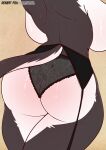  anthro big_breasts big_butt breasts butt butt_focus clothed clothing female fur garter_belt garter_straps hi_res mammal multicolored_body multicolored_fur panties sagestrike2_(artist) solo thick_thighs topless two_tone_body two_tone_fur underwear 