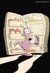  anthro appliance casual_nudity caught donpapi fridge kitchen_appliance looking_at_viewer macropod male mammal marsupial milk_carton nickelodeon nude rocko&#039;s_modern_life rocko_rama solo surprised_expression wallaby 