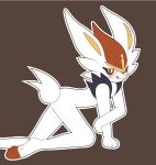  ambiguous_gender anthro bedroom_eyes blush bottomless cinderace clothed clothing fur generation_8_pokemon lagomorph licking licking_lips looking_at_viewer mammal narrowed_eyes nintendo pokemon pokemon_(species) red_eyes seductive solo tmdduq6918 tongue tongue_out video_games white_body white_fur 