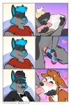  &lt;3 anthro blush bodily_fluids canid canine cum duo eyes_closed fellatio genital_fluids hi_res male male/male mammal masturbation meme nikraccoom oral penile sex 