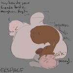 >_< 1:1 absurd_res animal_humanoid anthro asphyxiation balls big_fat_stinky_unwashed_sweaty_bunny_(lspagf) blush choking darkened_balls darkened_genitalia dialogue disposal duo eating_feces eyes_closed feces feces_in_mouth fur genitals hi_res humanoid lagomorph lagomorph_humanoid leporid leporid_humanoid lspagf lying male mammal mammal_humanoid on_top on_top_of_another onomatopoeia rabbit rabbit_humanoid random_bunny_(lspagf) scatplay scut_tail short_tail sitting sitting_on_another sound_effects tail tail_motion tailwag text vore white_body white_fur