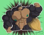 abs absurd_res anthro anubis_(pal) big_muscles big_pecs black_body black_claws black_fur black_hair blonde_hair brown_body brown_fur claws ear_piercing ear_ring flexing forehead_gem fur gem green_eyes green_nipples hair hi_res huge_muscles huge_pecs hyper hyper_muscles kris_(zombiedwolf) long_hair male multicolored_body multicolored_fur multicolored_hair muscular muscular_anthro muscular_arms muscular_male nipples pal_(species) palmorph palworld pecs piercing pocketpair ring ring_piercing solo zodimwolfclaw