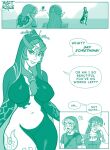 blush breasts cleavage cloak cloak_only clothed clothing dialogue english_text female front_view genitals group hair hat headgear headwear hi_res humanoid hylian hylian_shield link long_ears long_hair male midna_(true_form) misfitrogue navel nintendo nipples not_furry nude princess_zelda senftember senftember2026 shield shirt speech_bubble text the_legend_of_zelda topwear trio tunic twili twilight_princess vulva