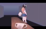 2023 absurd_res akita american_akita anthro barefoot bau_(melaisen) beard black_beard black_border black_facial_hair black_hair blue_boxer_briefs blue_clothing blue_underwear border boxer_briefs boxer_briefs_only brown_body brown_ears brown_face brown_fur canid canine canis clothed clothing countershading detailed_background digital_drawing_(artwork) digital_media_(artwork) domestic_dog english_description eyewear facial_hair feet fur glasses hair hi_res jockstrap letterbox male male_anthro mammal melaisen multicolored_body multicolored_fur multicolored_hair orange_body orange_fur pink_hair question_mark solo spitz tan_body tan_countershading tan_fur topless topless_anthro topless_male two_tone_hair underwear underwear_only