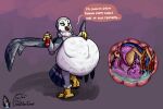 abdominal_bulge anthro anthro_pred avian bird bodily_fluids dawn_silvertalon doesnotexist female female_pred galliform gyro_feather gyrotech hi_res internal male male_prey organs peafowl phasianid same_size_vore stomach stomach_acid vore