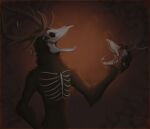 absurd_res american_mythology anthro antlers bone deer female gore hi_res horn horror_(expression) horror_(theme) horror_story_(character) incubo incubo_fursona indigenous_north_american_mythology maiaxdxmon mammal monster mythology north_american_mythology red_eyes skeleton skull solo standing wendigo wendigo_fursona