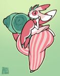 animal_genitalia anthro areola arthropod big_breasts big_butt big_nipples breasts butt generation_7_pokemon genitals gradient_background green_areola green_background green_nipples gynomorph gynomorph_anthro hi_res huge_breasts huge_butt huge_nipples hyper hyper_breasts hyper_butt insect intersex intersex_anthro looking_at_viewer lurantis mantis montgomery_glands nintendo nipples penis pokemon pokemon_(species) red_penis simple_background solo supermattym8 thick_thighs