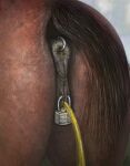 anal_piercing animal_genitalia animal_vulva anus bodily_fluids butt butt_shot chastity_device chastity_piercing darkmare dirty_anus equid equine equine_anus equine_genitalia equine_vulva feces female female_peeing feral genital_fluids genital_piercing genitals hi_res horse lock mammal padlock peeing piercing presenting presenting_anus presenting_hindquarters presenting_vulva rear_focus solo tail urine vulva vulva_piercing watersports