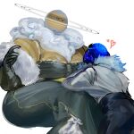 1:1 2025 animate_inanimate armwear bare_shoulders bent_arm big_breasts black_armwear black_bottomwear black_clothing black_elbow_gloves black_eyebrows black_gloves black_handwear black_pants blue_blush blue_body blue_eyes blush blush_lines bottomwear breasts button_(fastener) cleavage clothed clothed_female clothed_humanoid clothed_male clothing crying_anabell digital_drawing_(artwork) digital_media_(artwork) dress duo elbow_gloves empty_eyes eyebrows eyelashes faceless_character faceless_humanoid faceless_male female fingers fully_clothed fully_clothed_humanoid fully_clothed_male fur_trim_(clothing) fur_trim_dress glistening glistening_arms glistening_body glistening_breasts gloves hand_on_face hand_on_own_face handwear heart_above_head heart_symbol hi_res humanoid kneeling larger_female long_eyelashes looking_at_another looking_down looking_down_at_another male male/female monotone_background mouth_closed multicolored_body multicolored_clothing multicolored_dress not_furry pants pink_heart planet_humanoid round_head saturn_(planet) saturn_humanoid shirt simple_background sitting size_difference smaller_male striped_arms striped_body striped_breasts stripes thick_arms thick_thighs thin_eyebrows three-quarter_view topwear two_tone_clothing two_tone_dress white_background white_clothing white_shirt white_topwear