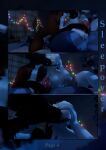 2_penises 3d_(artwork) absurd_res albino animal_genitalia animal_penis anthro aroused bed bedroom blahaj bodily_fluids brown_body brown_fur cetacean_genitalia cetacean_penis claws close-up coco_(hjortar) comic cum cum_in_mouth cum_inside cum_on_penis cum_on_self cumshot digital_media_(artwork) dragon ears_up ejaculation erection fellatio feral fur furniture furred_dragon furred_scalie genital_fluids genital_slit genitals group hair hemipenes hi_res hjortar horn ikea inside intimidation looking_at_another male male/male masturbation moonfang mottled mottled_genitalia multi_genitalia multi_penis mythological_creature mythological_scalie mythology night nude on_bed open_mouth oral oral_penetration orgasm penetration penile penile_masturbation penis precum presenting purple_body purple_fur scalie sex simple_background sleep_sex sleeping surprised tapering_penis tappa_(hjortar) teeth tongue trio white_body white_fur